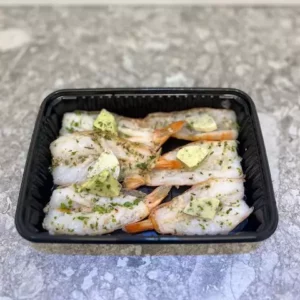 Gamba's met kruidenboter (doos van 6 stuks) €12